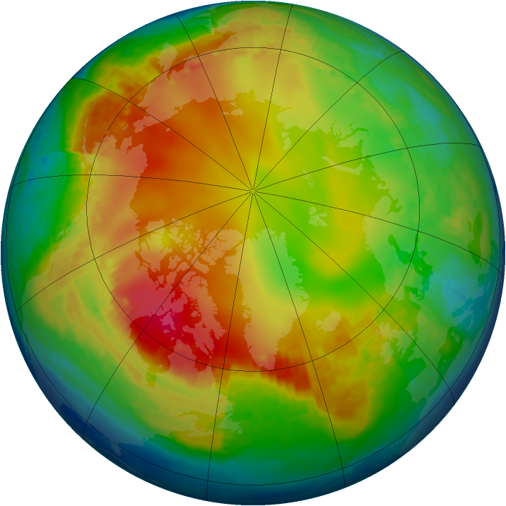 Arctic ozone map for 22 January 2002